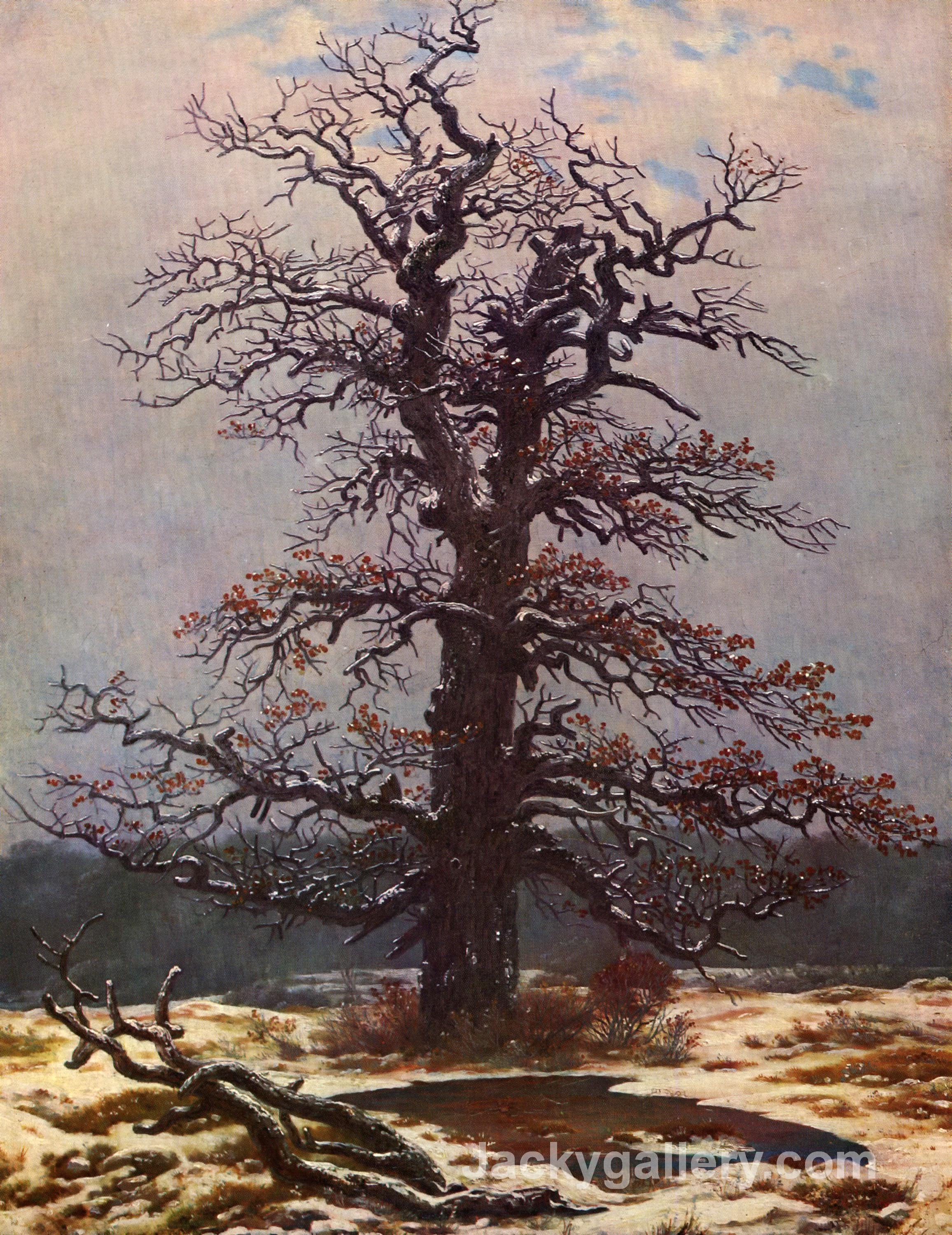 Oak tree in the snow by Caspar David Friedrich paintings reproduction